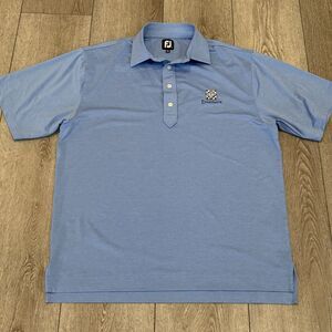FootJoy Performance Golf Polo Shirt Mens Large Stretch Blue Athletic Preppy
